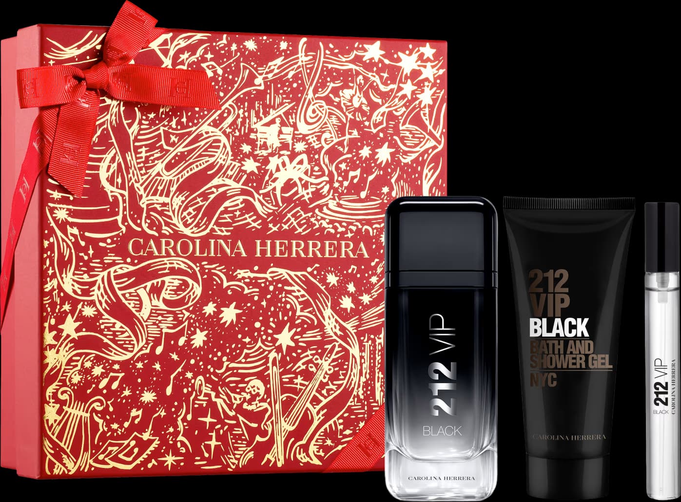 Kit - 212 Vip Black + Shower Gel 100ml + Travel Size (10ml)